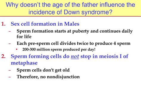 Ppt Meiosis Down Syndrome Lecture Notes Biol 100 Kmarr Powerpoint Presentation Id928829