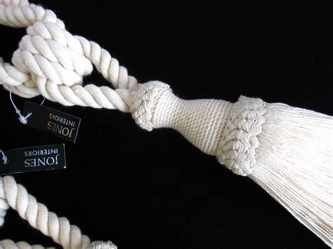 2 Natural Cotton Curtain Tiebacks Jones Interiors Cream Tie Backs Ropes Ties