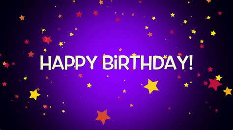 Animated Happy Birthday Text In 4k Close Up Text On Purple Background