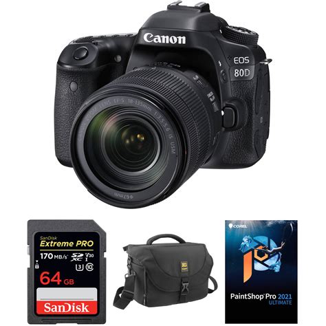 Canon Eos 80d Dslr Camera With 18 135mm Lens And Accessory Kit