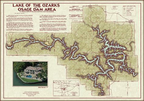 Lake Of The Ozarks Original Map With Cove Names And Mile