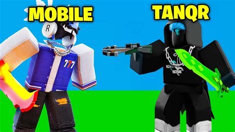 This Mobile Player Challenged Tanqr So He 1v1d Him Roblox Bedwars