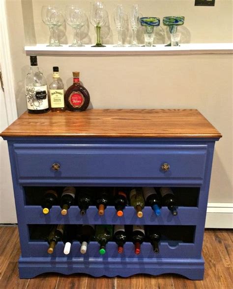 How To Turn A Dresser Into A Wine Bar Diy Wine Rack Vintage
