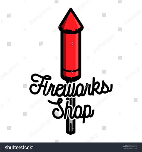 Color Vintage Fireworks Shop Emblem Stock Vector Royalty Free
