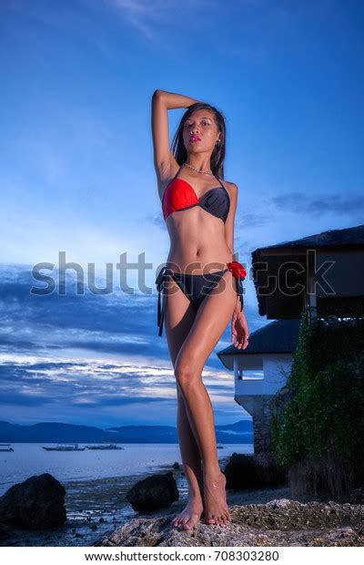 Beautiful Woman Posing Standing Stock Photo Edit Now 708303280