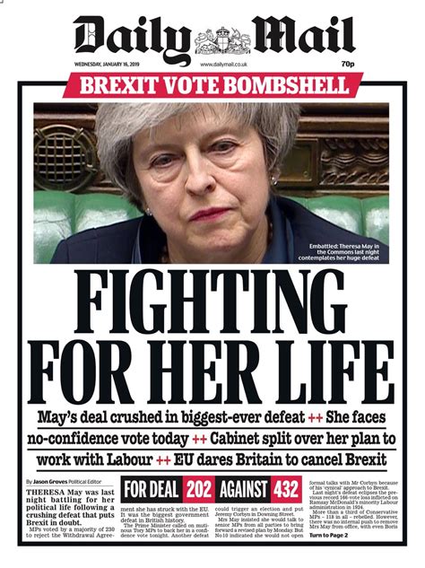 Daily mail (@dailymail) on tiktok | 98.2m likes. 'Brextinct': front pages on Wednesday after May's Brexit ...