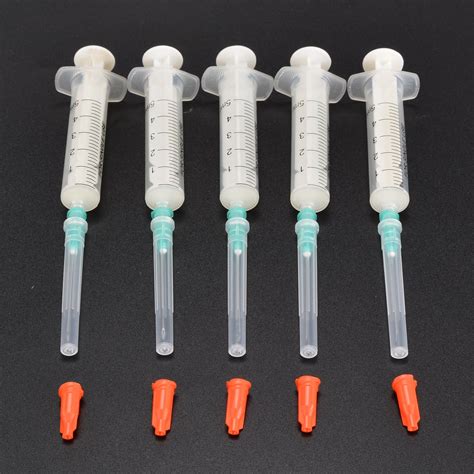 Mayitr 5 Set 5ml Measuring Syringe Plastic Syringe Disposable Plastic Syringes & 21G Needle ...