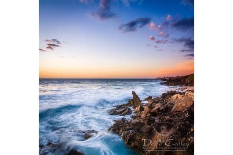 Sunset Waves Rocky Coastline Mindarie Perth Western Australia