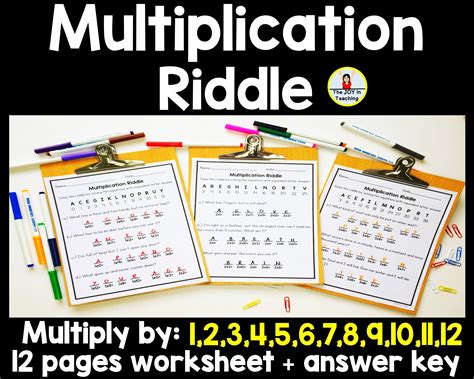 Answer Keys Multiplication Riddles Worksheets Answers Bullet