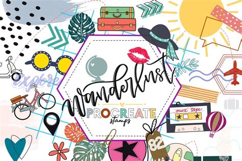 Ad Wanderlust Stamp Packprocreate By Okayannie Designs On