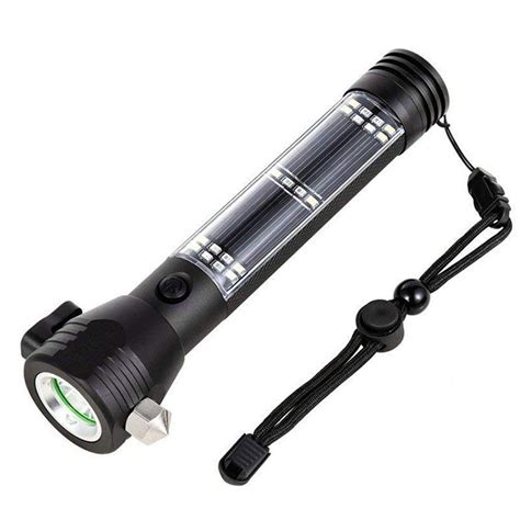 Solar Powered Flashlights Multifunctional Rechargeable Led Torch