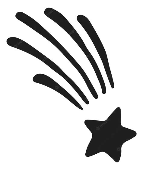 Premium Vector Shooting Star Icon Flying Meteor With Trace Lines