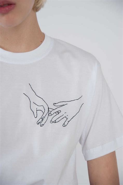 Custom Hand Embroidered T Shirt With Your Design Etsy Shirt