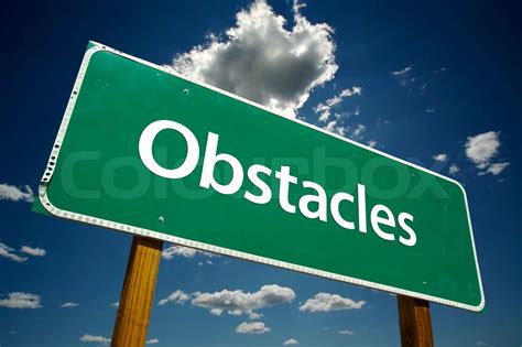 Obstacles Road Sign Stock Image Colourbox