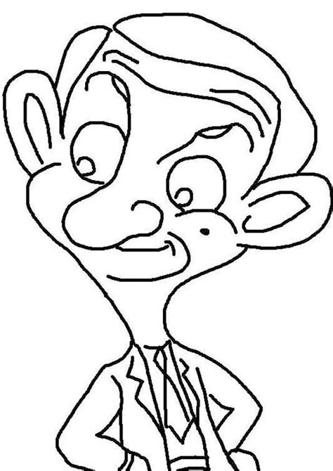 Printable Mr Bean Coloring Pages Mr Bean Desenho Outline Drawings