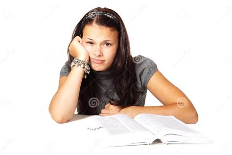Bored Woman Studying Stock Image Image Of College White 10759571