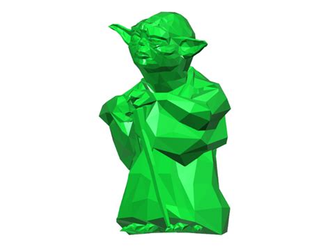 3d Printed Yoda Star Wars Low Poly By Gnarly 3d Kustoms Pinshape