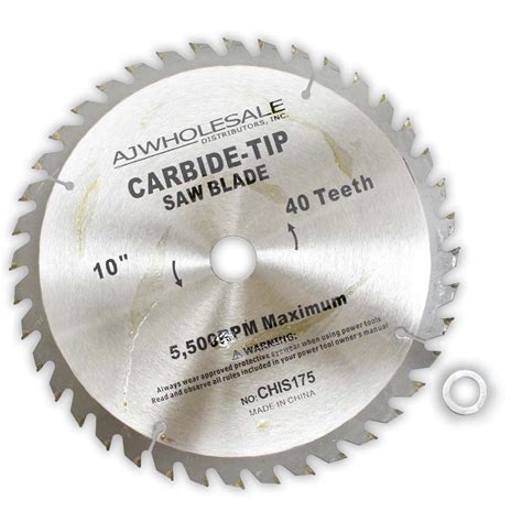 10 Inch Carbide Tip Saw Blade 40 Teeth Aj A90 Is175