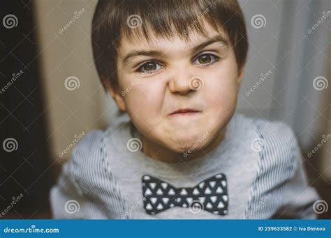 Angry Little Boy Glaring At The Camera Stock Photo Image Of Childhood