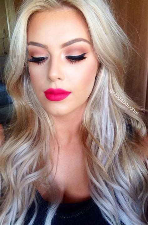 Pin By Samantha Hammack On Beauty Pink Lipstick Makeup Makeup For Blondes Wedding Makeup Looks