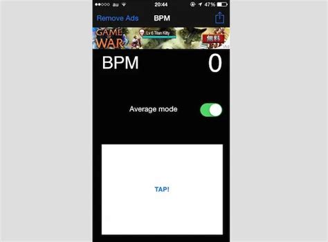 タップするとbpmを計測してくれるだけのiphoneアプリ Bpm Tipstour チップスツアー