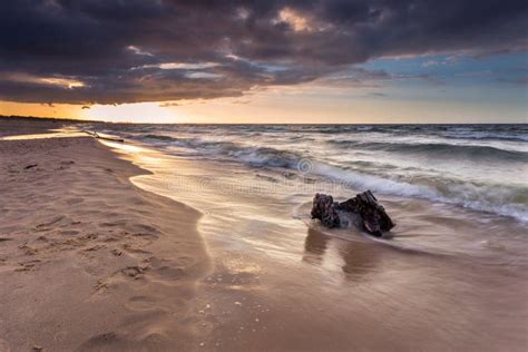 Scenic View Of Baltic Sea During Sunset Poland Stock Photo Image Of