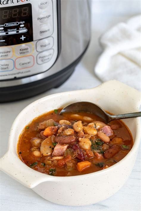 Make This Pressure Cooker Instant Pot 15 Bean Soup With The Ham Bone Leftover From Your