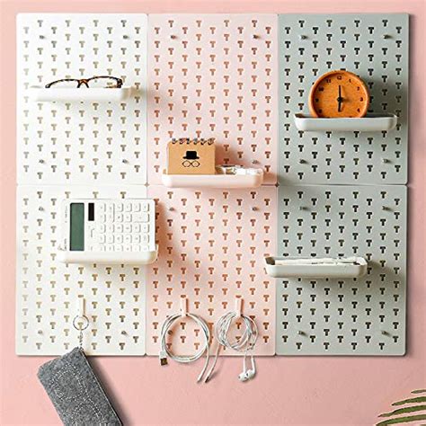 Iidesign Decorative Plastic Pegboard Ez Mount Wall Shelf For Living