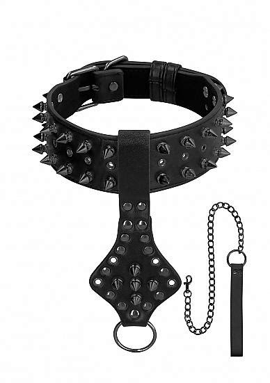 Ouch Skulls And Bones Neck Chain With Spikes And Leash Black On Literotica