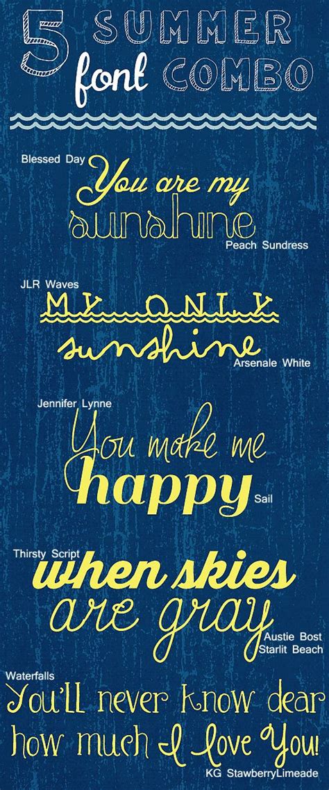 5 Free Summer Font Combos Val And Pam Font Combos Summer Font