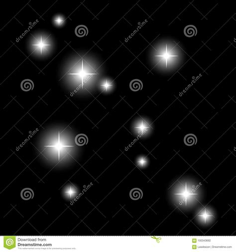 Background With Sparkling Stars Glittering On A Dark Sky In The Night