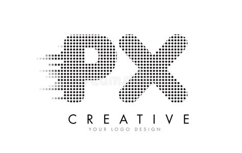Logo Della Lettera Di PX P X Con I Punti E Le Tracce Neri Illustrazione