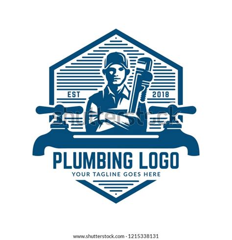 Plumbing Logo Template Retro Vintage Style Stock Vector Royalty Free