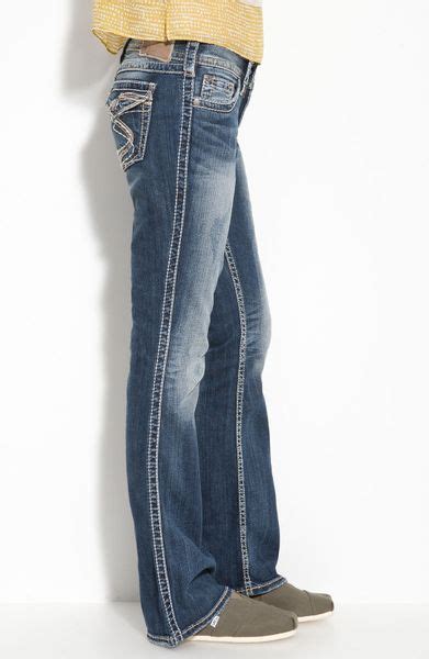 Silver Jeans Co Suki Thick Stitch Boot Cut Jeans In Blue Indigo Lyst