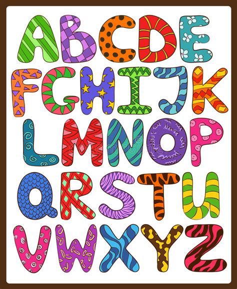 Children Alphabet With Cartoon Capital Letters Stock Vector