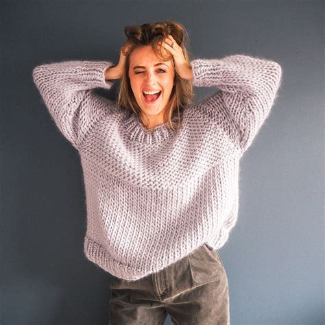 When only one figure is given, it applies to all sizes. Knit Kit - Not Your Basic Stitch Jumper | Jumper knitting ...
