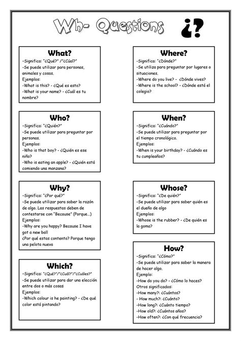 17 Simple Wh Question Worksheets