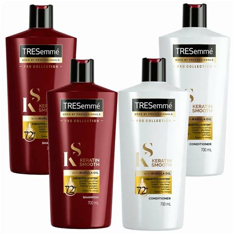 TRESemme Keratin Smooth Pack of 2 Shampoo & Pack of 2 Conditioner, 700ml