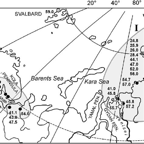Map Of The Study Areas I West Siberian Arctic Region Ii Kola