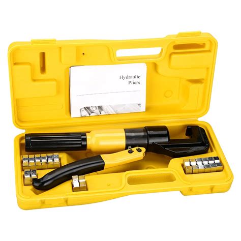 Hydraulic Crimper Crimping Toolw 8 Dies Wire Battery Cable Lug Terminal 10 Ton Business