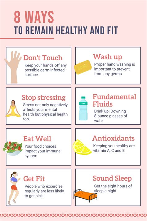 Ways To Stay Healthy And Fit Infographic Template How To Stay Healthy