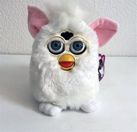 Vintage Pink White Furby 1990s Tested And Works With Tags By Etsy