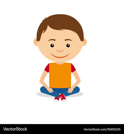 Smiling Little Boy Sitting On Floor Royalty Free Vector