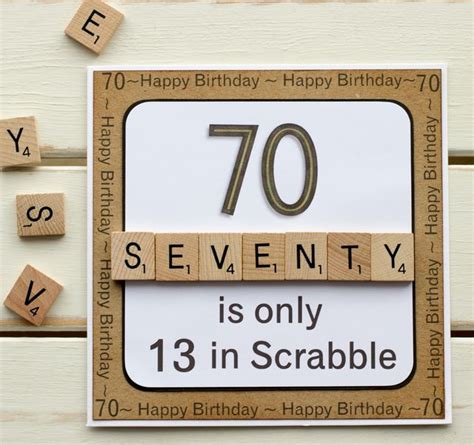 70 Is Only 13 In Scrabble Handmade 70th Birthday Card 70th Birthday Card 70th Birthday