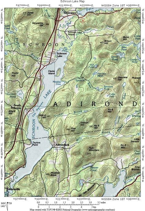Interstate 87 The Adirondack Northway Schroon Lake Topographic Map