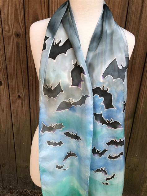 Made To Order Batik Bat Silk Scarf Colors Customized Etsy