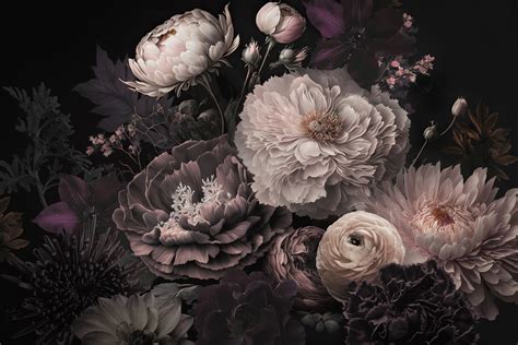 Moody Flowers Gothic Vibe Wallpaper Happywall