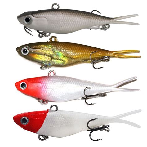 10 Pcs Soft Vibe Fishing Lure 95mm 20g With Strong Hooks Kmucutie