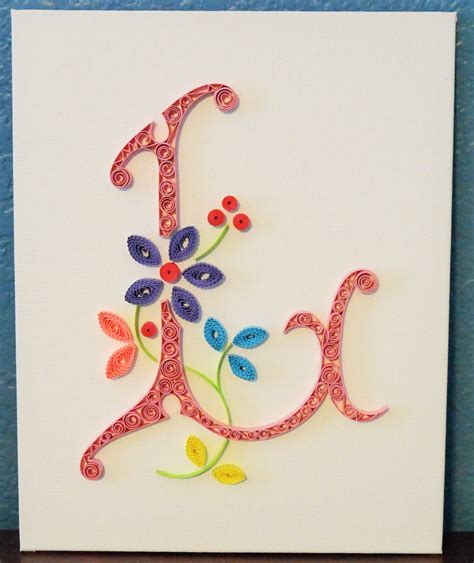 Letter L Quilling On Canvas Craft Letters Quilling Letters Paper