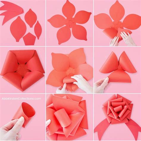 Peony Paper Flower Template Step By Step Easy Paper Flower Tutorial